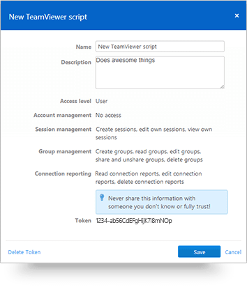 Find the script token in the script properties.